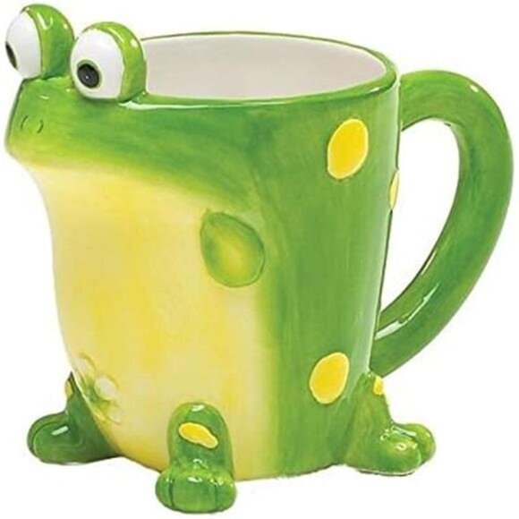 Burton Frog Coffee Mug with Gift Box, Green Porcelain Ceramic Cup - Picture 3 of 4